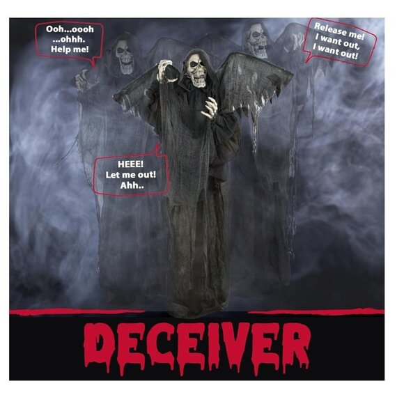 Life-Size 5.25 ft Animatronic Skeleton Reaper with Wings with Lights and Sound - Picture 5 of 5